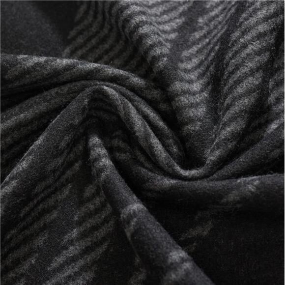 Men Winter Scarf Soft Warm Long Black Grey - Picture 6 of 6